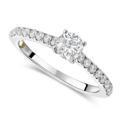 Northern Star 18ct White Gold Solitaire with Shoulders 0.50 Carat Diamond Ring