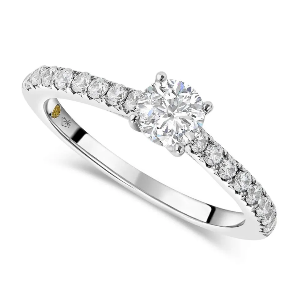 Northern Star 18ct White Gold Solitaire with Shoulders 0.50 Carat Diamond Ring