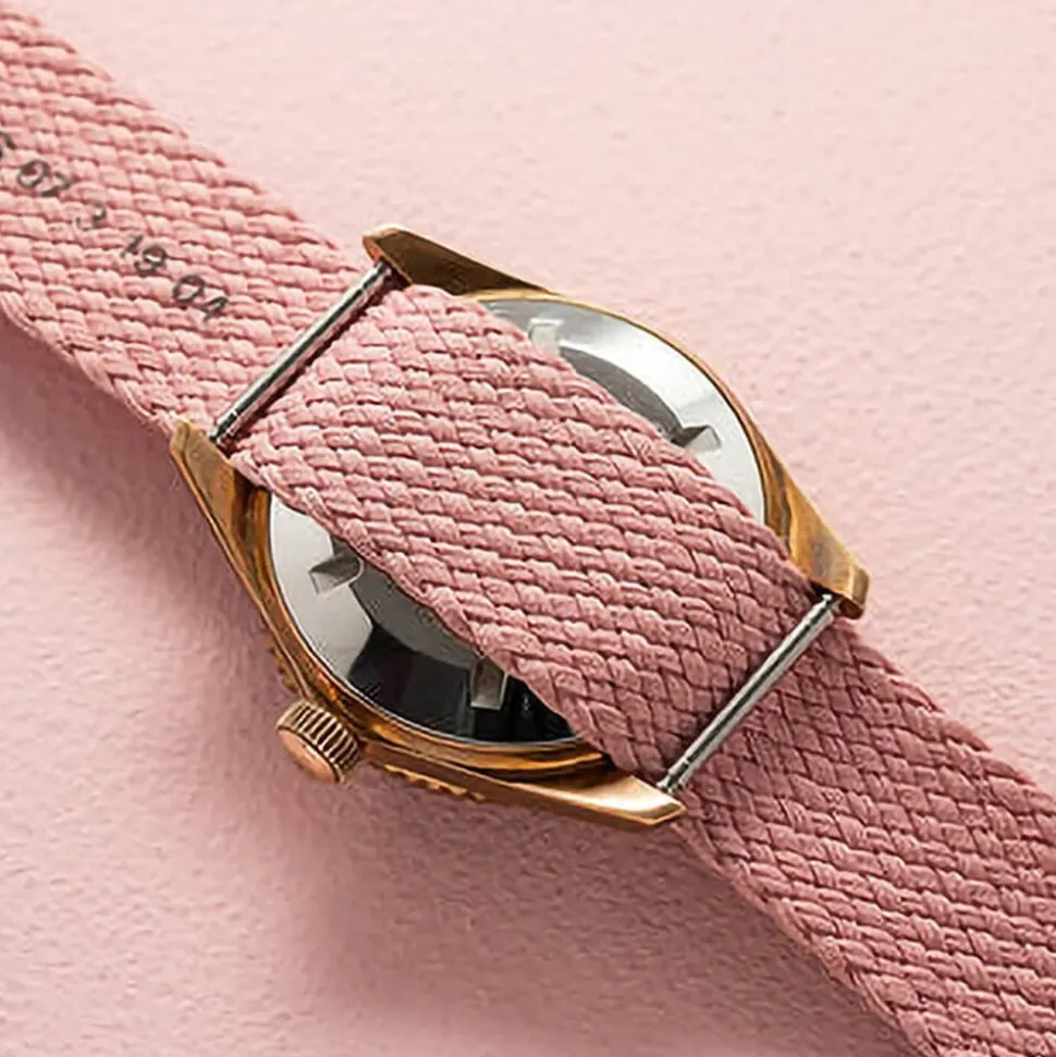 Oris Divers Sixty-Five 38mm Pink Dial Perlon Strap Watch