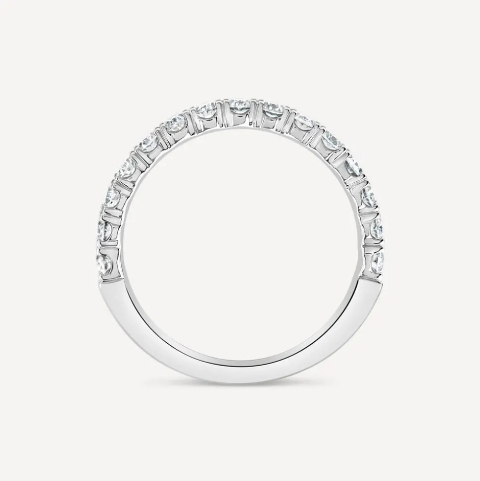Platinum 0.90ct 3/4 Oval Diamond Anniversary Band Ring