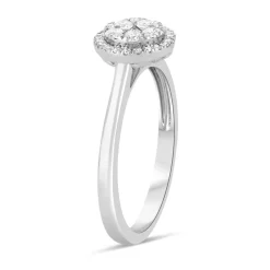 Platinum 0.35ct Diamond Halo Cluster Ring