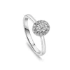 Platinum 0.40ct Oval Halo Classic Diamond Engagement Ring