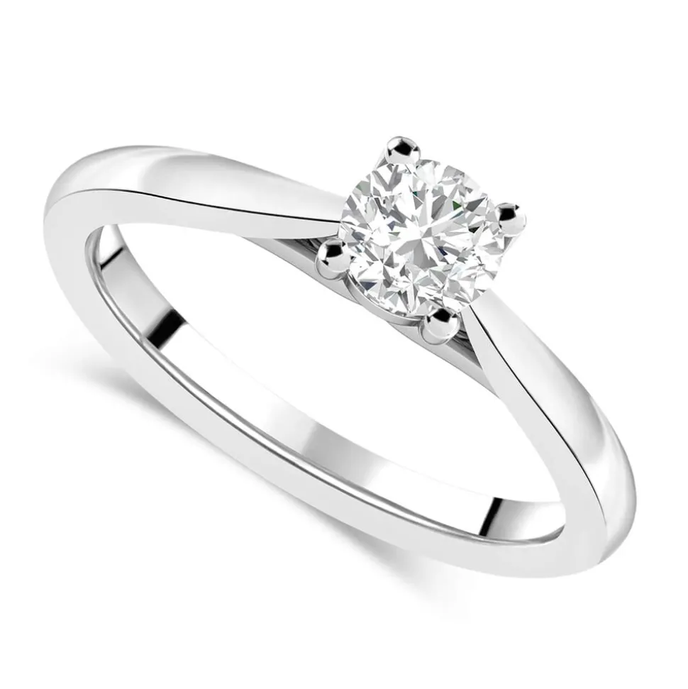 Platinum 0.40ct Round Diamond Orchid Setting Ring