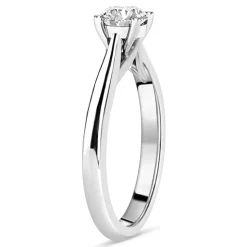 Platinum 0.70ct Round Diamond Orchid Setting Ring