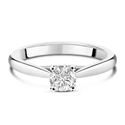 Platinum 0.40ct Round Diamond Orchid Setting Ring
