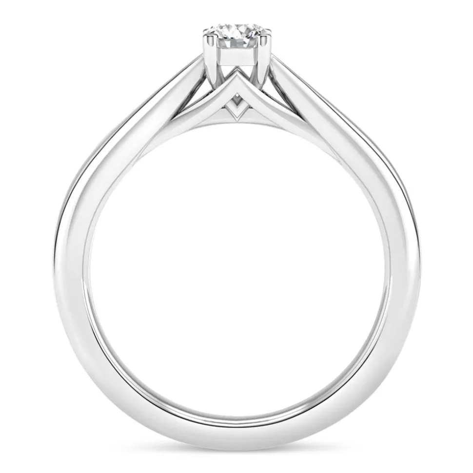 Platinum 0.25ct Round Diamond Orchid Setting Ring