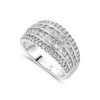 Platinum Four Row Chain Set 1.0 Carat Diamond Band Ring