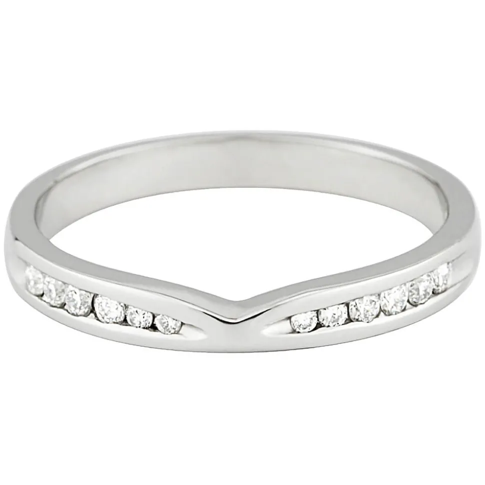 Platinum Gold Shaped Diamond 2.5mm Wedding Ring