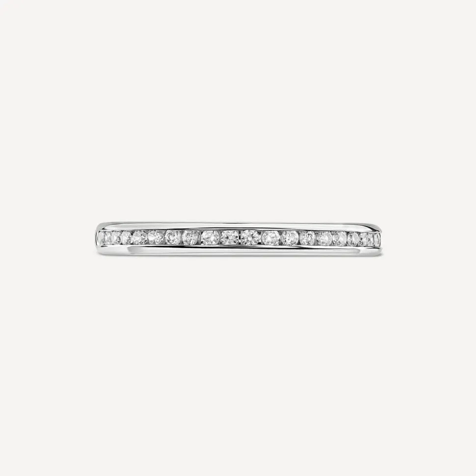 Platinum 2mm Channel Set 0.10ct Diamond Ladies' Wedding Ring