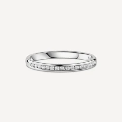 Platinum 2mm Channel Set 0.10ct Diamond Ladies' Wedding Ring