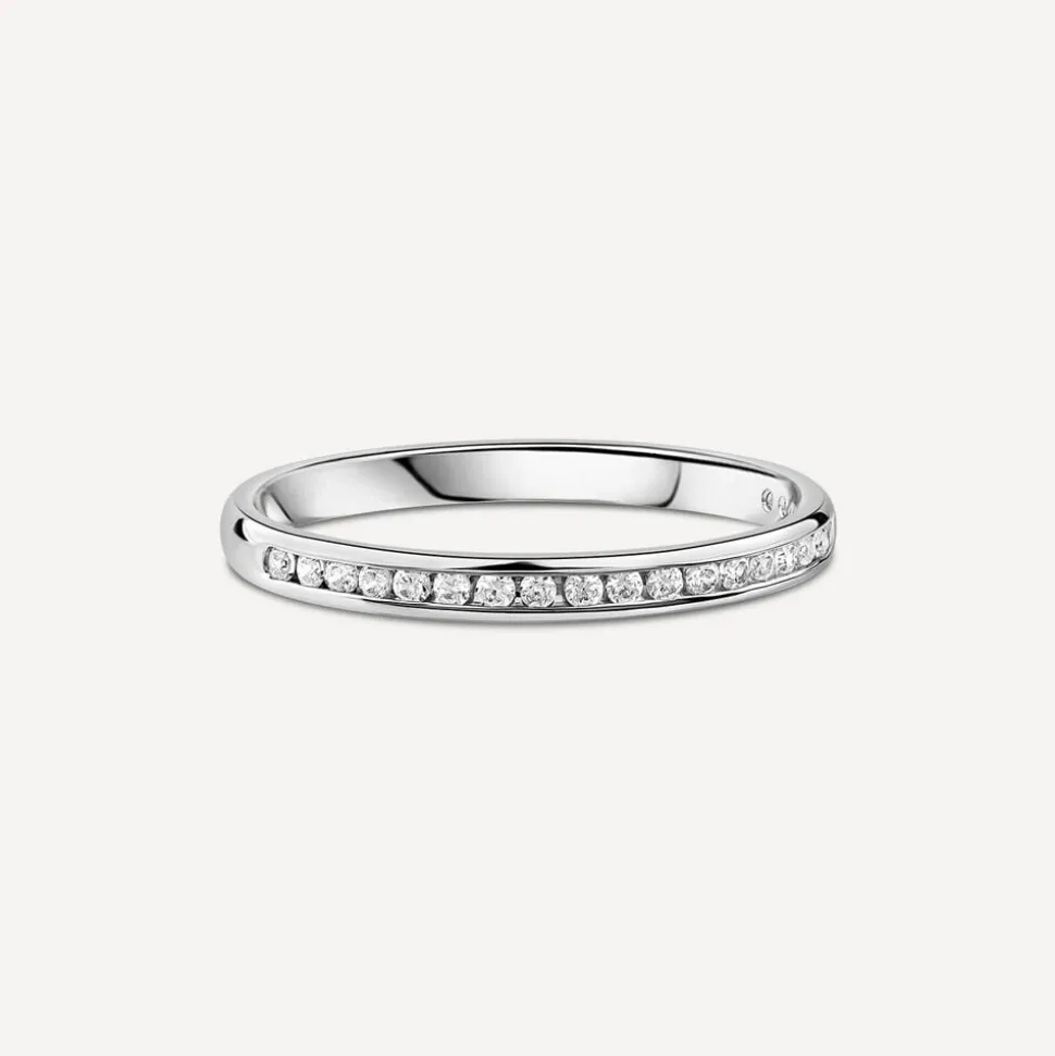 Platinum 2mm Channel Set 0.10ct Diamond Ladies' Wedding Ring