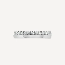 Platinum 3.5mm 0.30ct Diamond Offset Wedding Ring