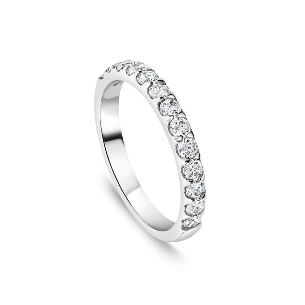 Platinum 2.5mm 0.45ct Diamond Triangle Claw Wedding Ring