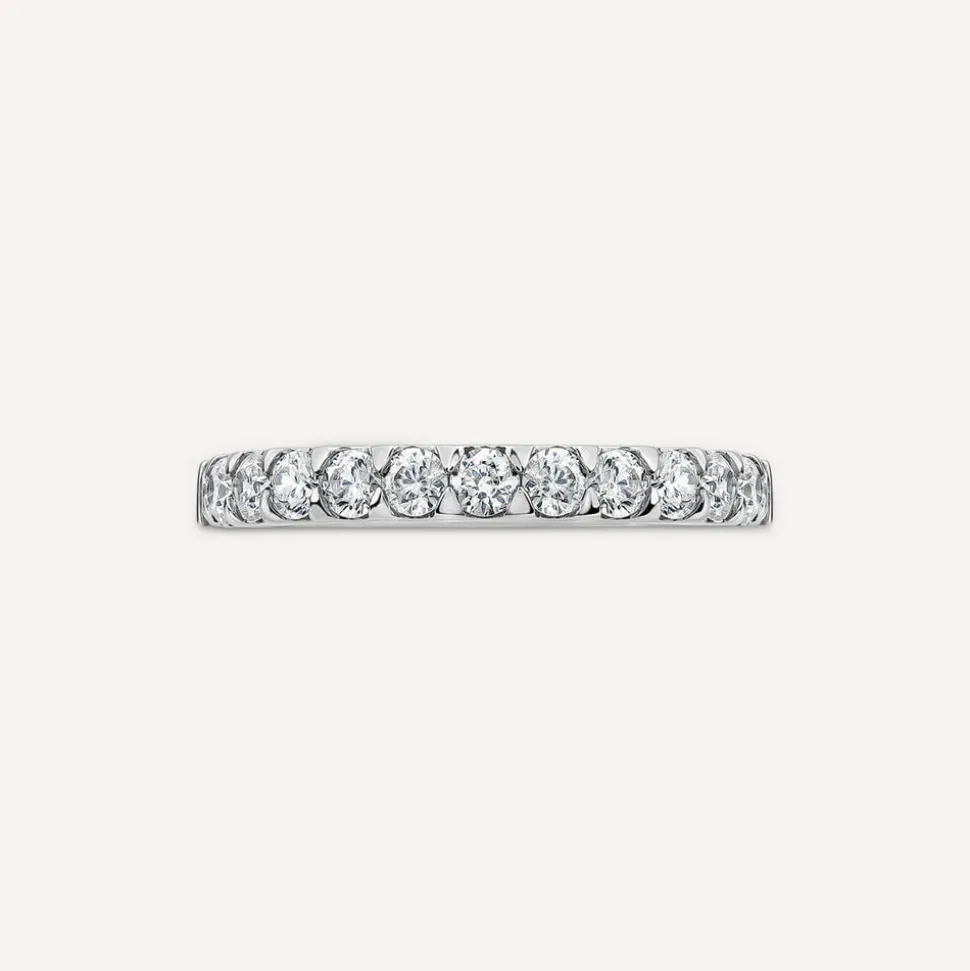 Platinum 2.5mm 0.45ct Diamond Triangle Claw Wedding Ring
