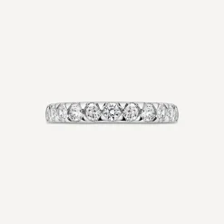 Platinum 3mm 0.70ct Diamond Triangle Claw Wedding Ring
