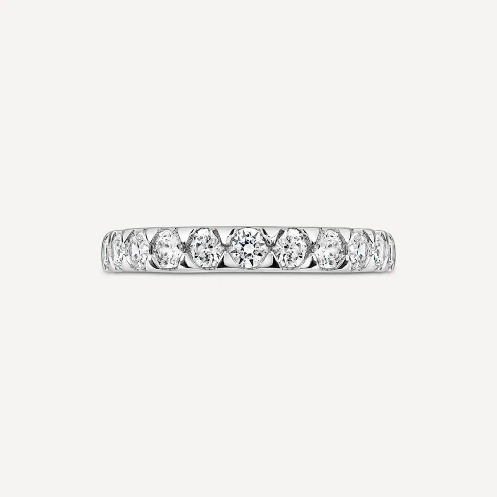 Platinum 3mm 0.70ct Diamond Triangle Claw Wedding Ring
