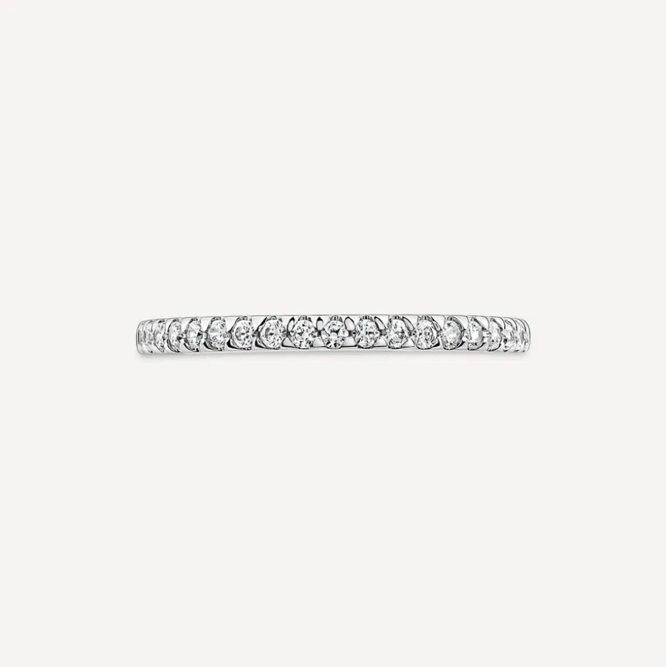 Platinum 1.7mm 0.15ct Diamond Triangle Claw Wedding Ring