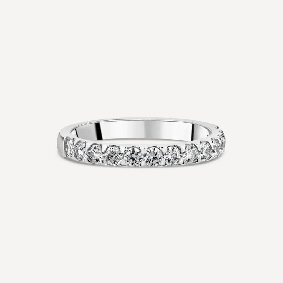 Platinum 2.5mm 0.45ct Diamond Triangle Claw Wedding Ring