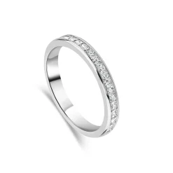 Platinum 2.5mm 0.45ct Princess Cut Diamond Channel Set Wedding Ring