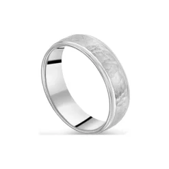 Platinum 6mm Hammered Effect Men's Wedding Ring