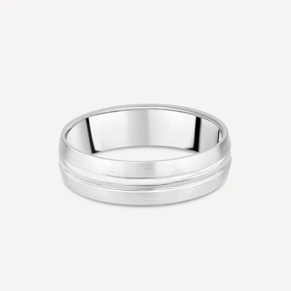 Platinum 6mm Matte & Polished Wedding Ring