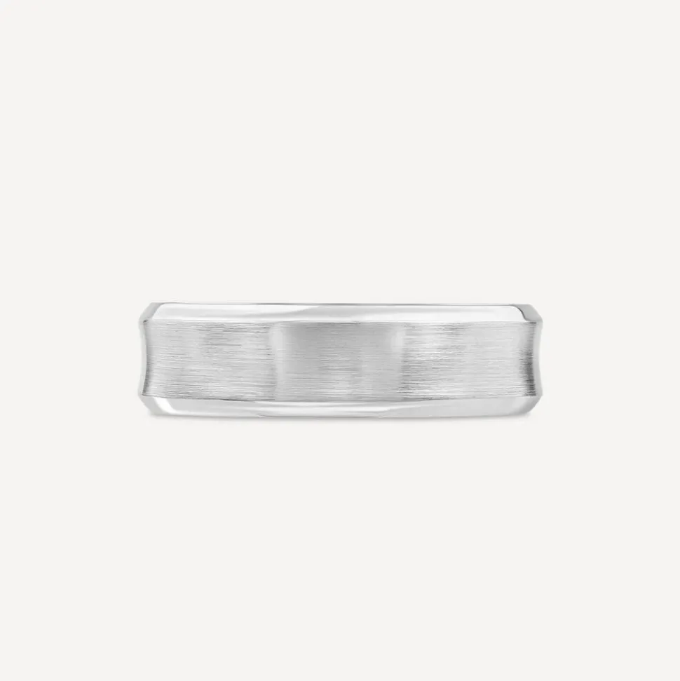 Platinum 6mm Matte Centre Edge Men's Wedding Ring