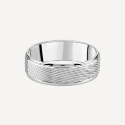 Platinum 6mm Patterned Wedding Ring