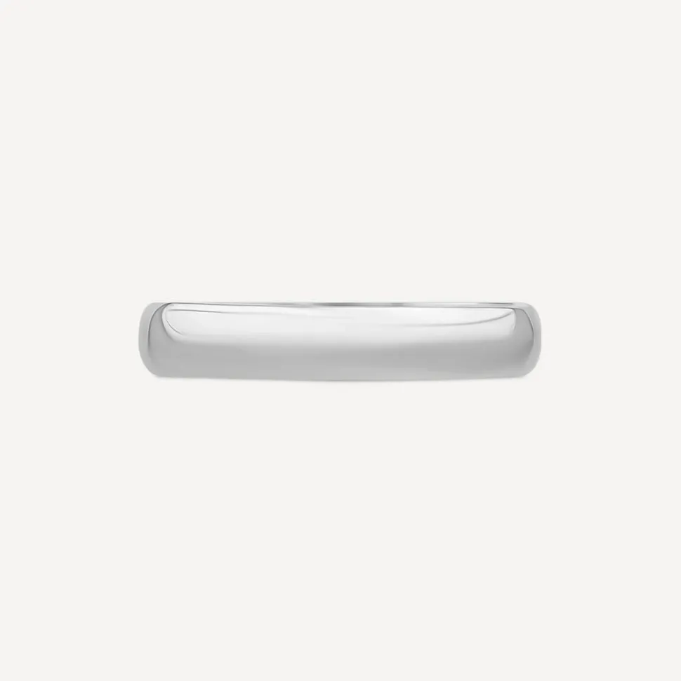 Platinum Plain D-Shape 3mm Wedding Ring