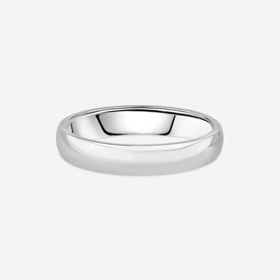 Platinum Plain D-Shape 3mm Wedding Ring