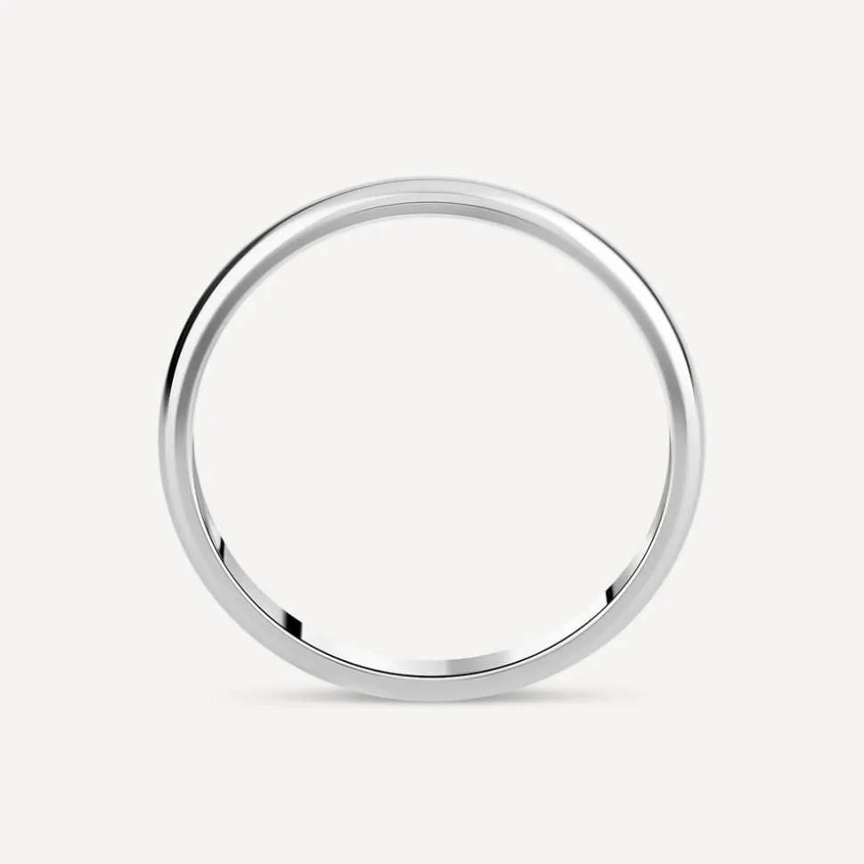 Platinum Plain D-Shape 3mm Wedding Ring