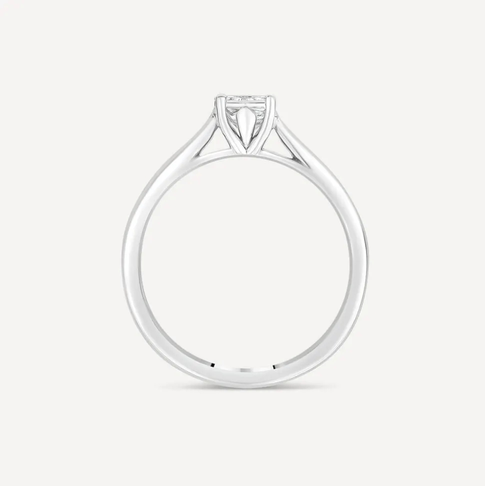Platinum Princess Cut 0.50ct Tulip Setting Engagement Ring