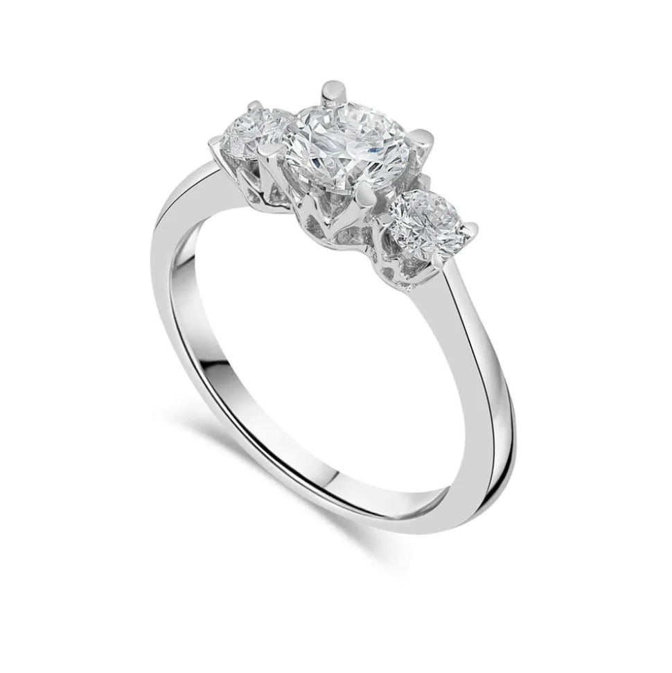 Platinum Three Stone 1 Carat Graduated Diamond Ring