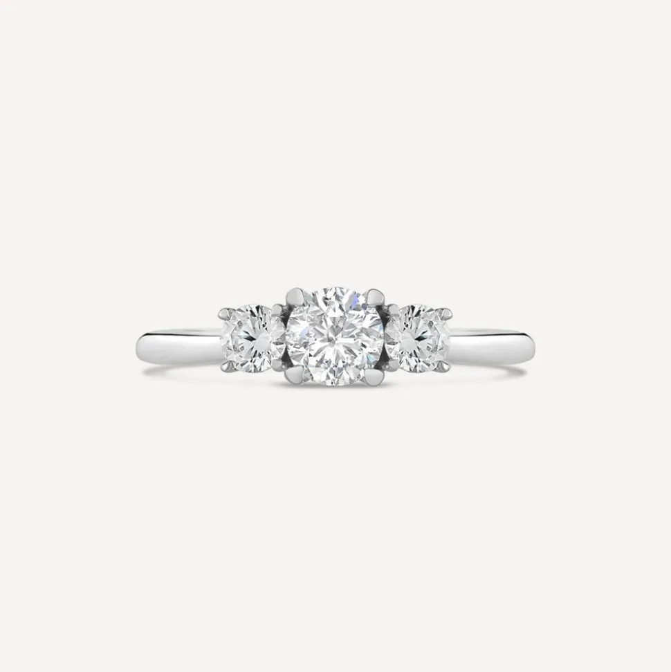 Platinum Three Stone 1 Carat Graduated Diamond Ring