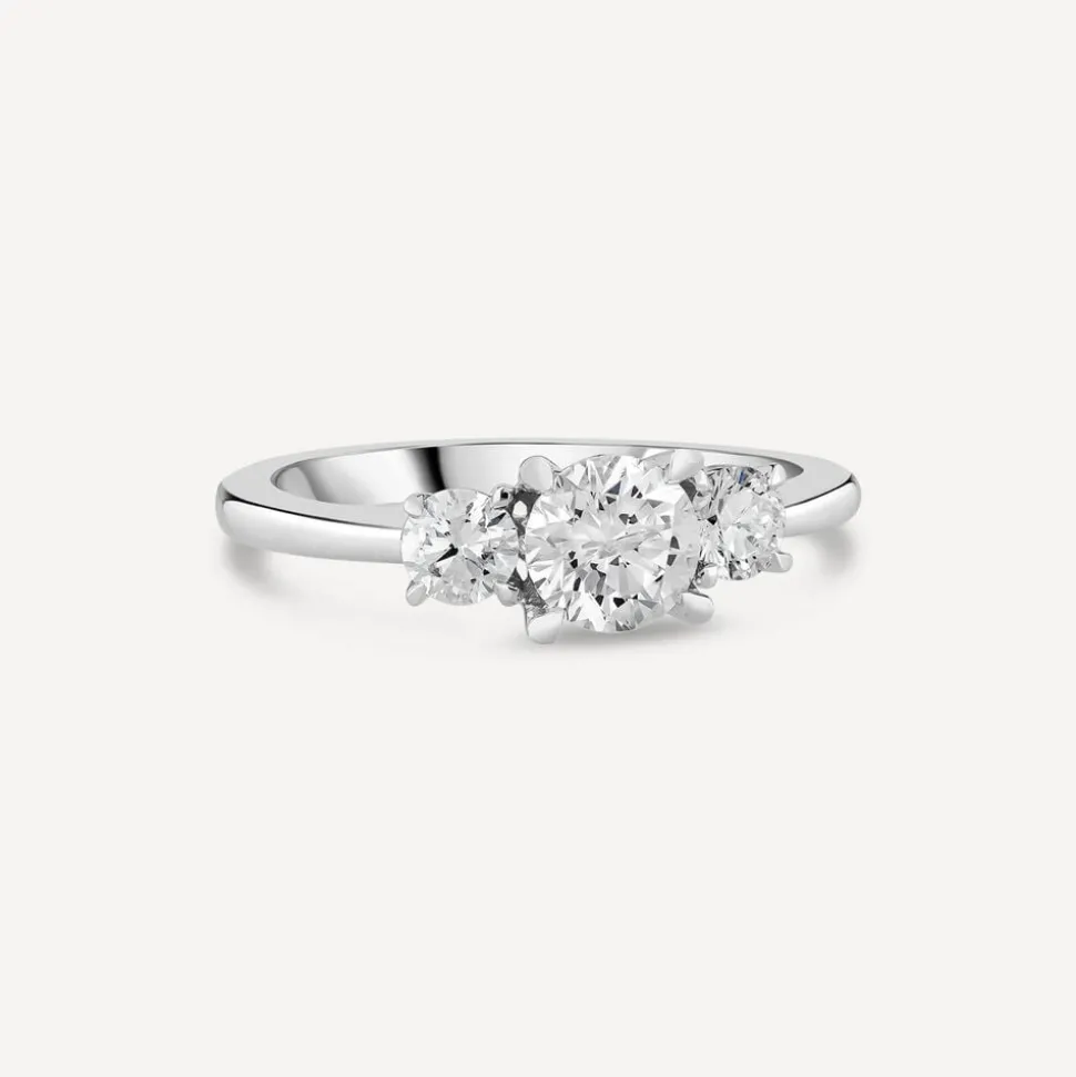Platinum Three Stone 1 Carat Graduated Diamond Ring