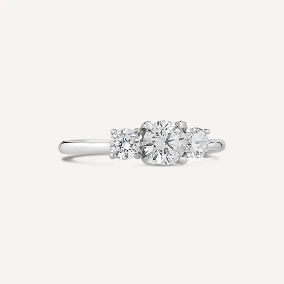 Platinum Three Stone 1 Carat Graduated Diamond Ring