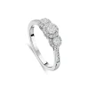 Platinum Tulip Set 3 Stone Halo 0.50 ctDiamond Ring