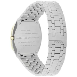 Pre-Owned GUCCI 25H 38mm Yellow Gold Dial Steel Case Bracelet Watch