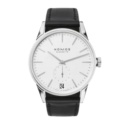 Pre-Owned NOMOS Glashutte Zurich 39.8mm White Dial Black Leather Strap Watch