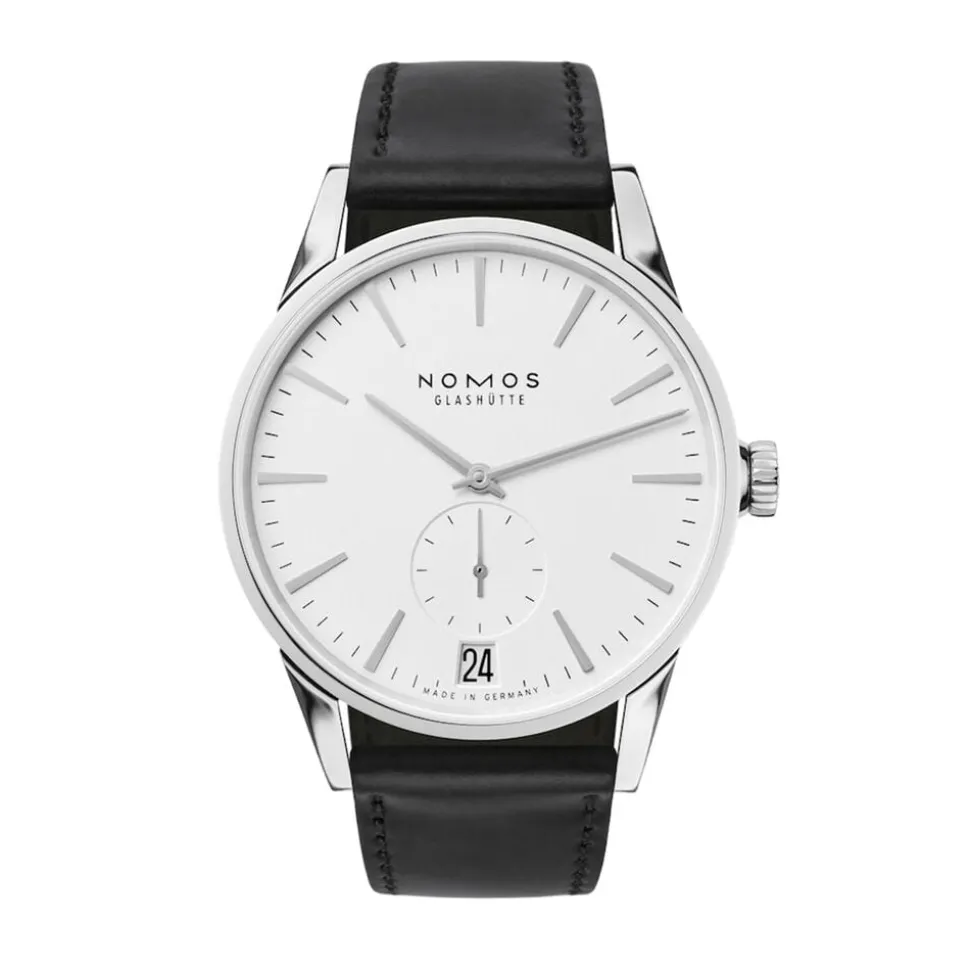 Pre-Owned NOMOS Glashutte Zurich 39.8mm White Dial Black Leather Strap Watch