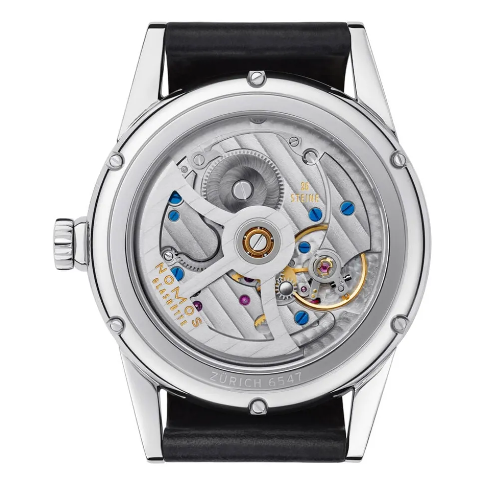 Pre-Owned NOMOS Glashutte Zurich 39.8mm White Dial Black Leather Strap Watch