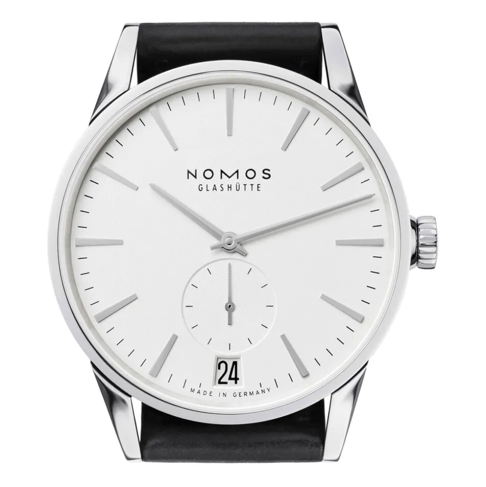 Pre-Owned NOMOS Glashutte Zurich 39.8mm White Dial Black Leather Strap Watch