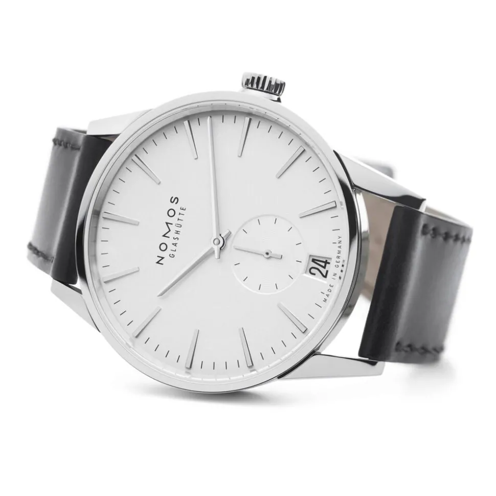 Pre-Owned NOMOS Glashutte Zurich 39.8mm White Dial Black Leather Strap Watch