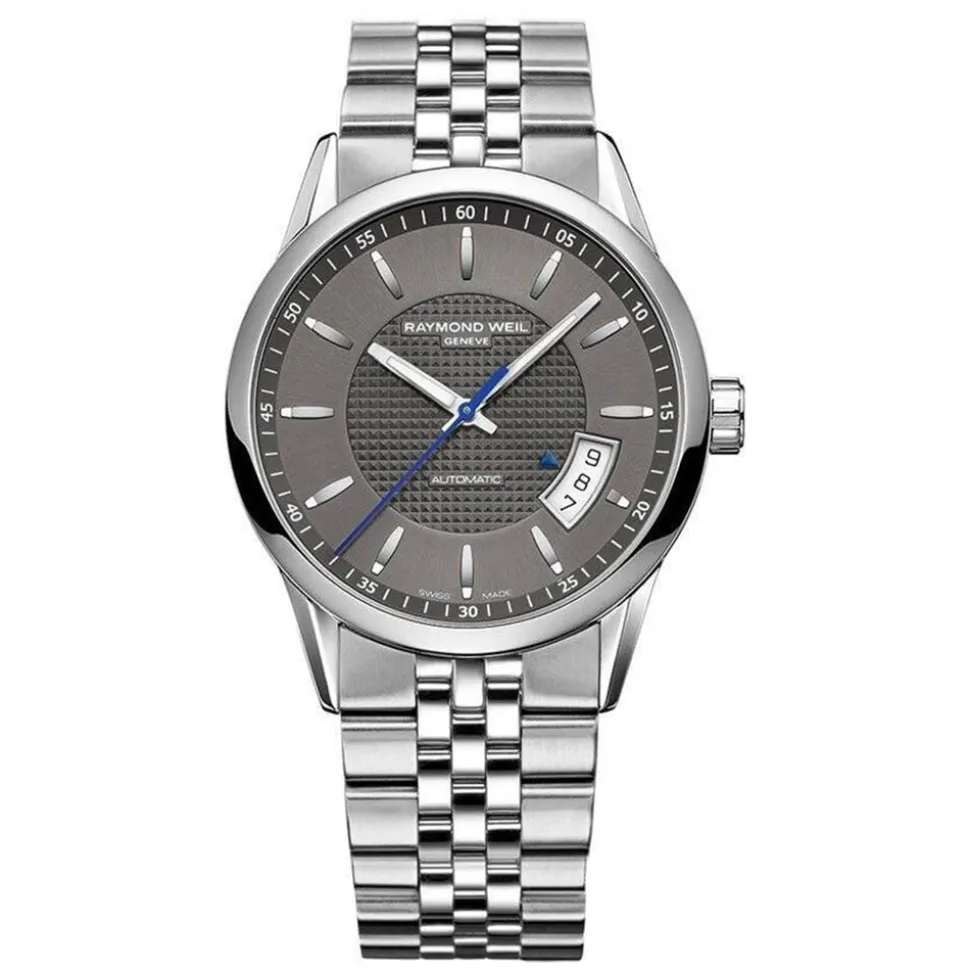 Pre-Owned Raymond Weil Freelancer Automatic 38mm Grey Dial Stainless Steel Bracelet Watch