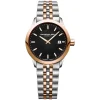 Pre-Owned Raymond Weil Freelancer 29mm Black Dial Rose PVD Two Tone Bracelet Watch