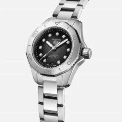 Pre-Owned TAG Heuer Aquaracer Professional 200 Date 30mm Black Diamond Dial Bracelet Watch