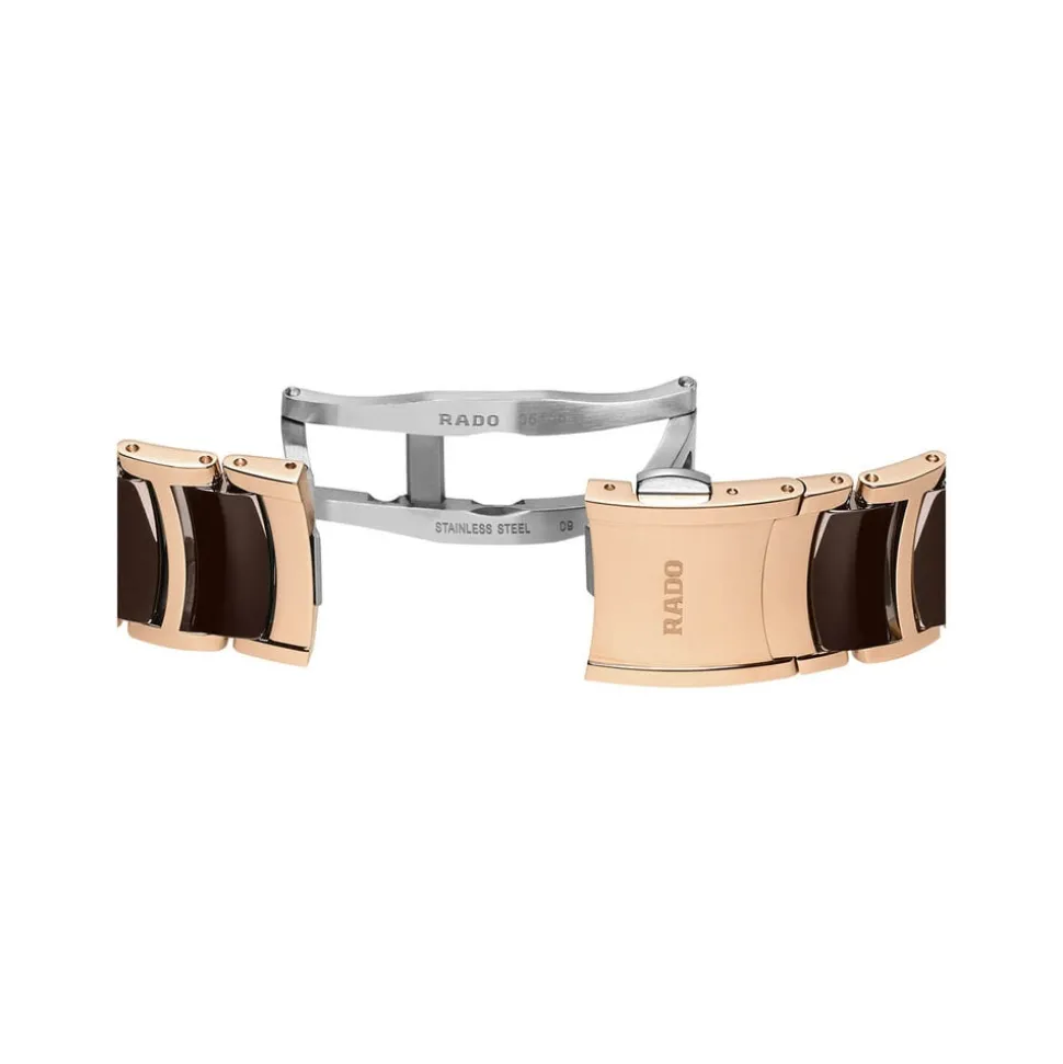 Rado Centrix Automatic Diamonds 35mm Brown Open Heart Dial Two-Tone Ceramic Bracelet Watch