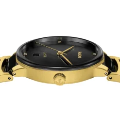 Rado Centrix Diamonds 39.5mm Black Dial Ceramic & Gold PVD Steel Bracelet Watch