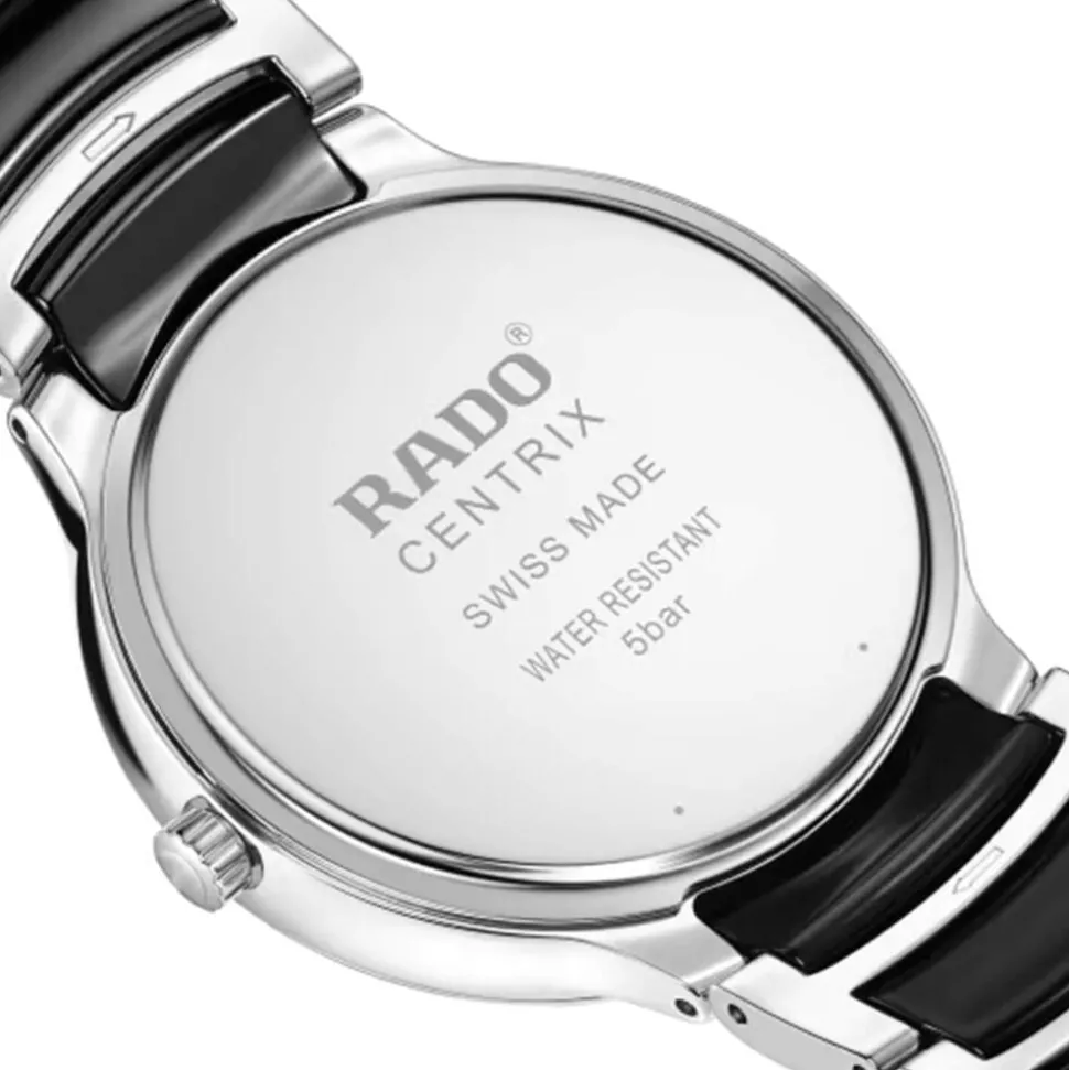 Rado Centrix Diamonds 39.5mm Black Dial Ceramic & Steel Bracelet Watch