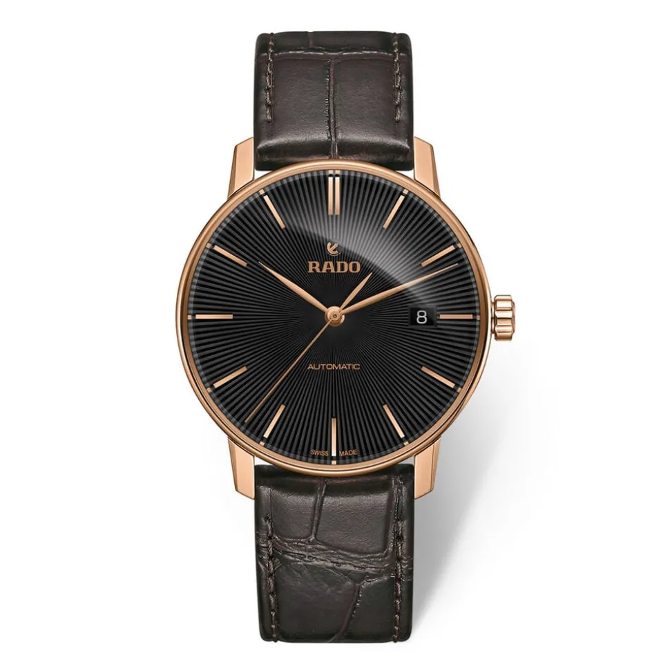 Rado Coupole Classic Automatic Black&Rose Batton Dial With Date Black Strap