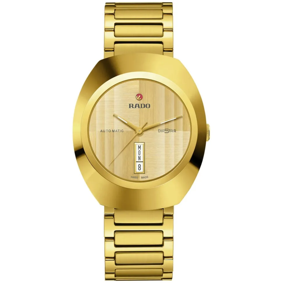 Rado DiaStar Original Automatic 38mm Yellow Gold Dial PVD Stainless Steel Bracelet Watch